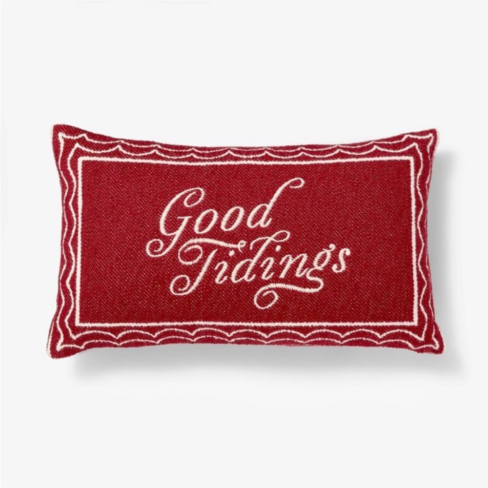 Oversized Woven "Good Tidings" Lumbar Throw Pillow - Threshold with Studio McGee